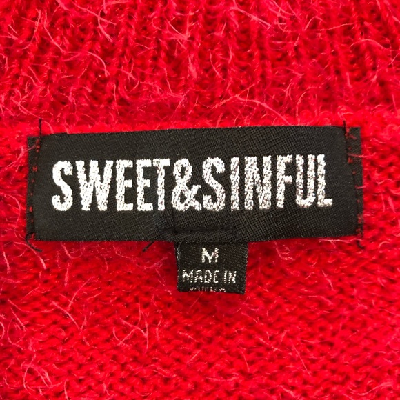 🌈3/$15🌈 Red Eyelash Sweater EUC - Picture 11 of 11